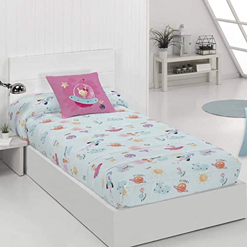 Tejidos Jvr - Edredón Ajustable Planet - Cama 90 Cm - Color Azul