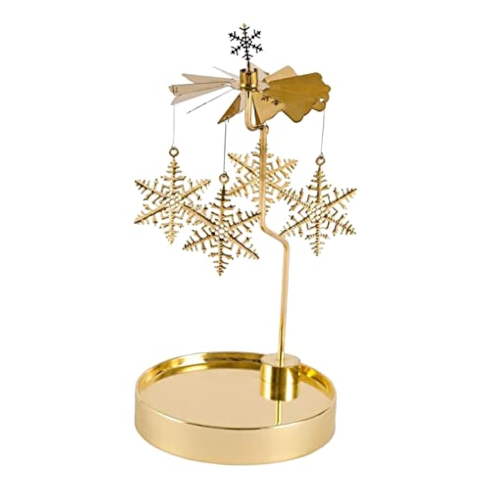 Spinning Candle Holder Candlestick Party Home Decor Snowflake Design