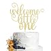 Dcokska Welcome little one Cake Topper，Baby Birthday Party Cake Toppers Decorations,Baby Gender Reveal Decorations/Party Dinner Party Decorations Supplies（ Golden）