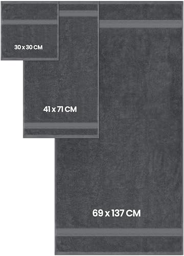 Image of Utopia Towels Set, 16 Bath Towels, 16 Hand Towels, and 32 Washcloths, 600 GSM Ring Spun Cotton Highly Absorbent Towels for Bathroom, Shower Towel, (Pack of 64) (Grey)
