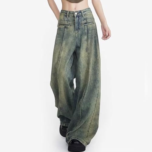 Pantalones vaqueros bajos rectos estilo hip hop retro de mujer 2