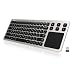 Wireless Keyboard, Arteck 2.4G Wireless Touch TV Keyboard with Easy Media Control and Built-In Touchpad Mouse Solid Stainless Ultra Compact Full Size Keyboard for TV-Connected Computer, Smart TV, HTPC