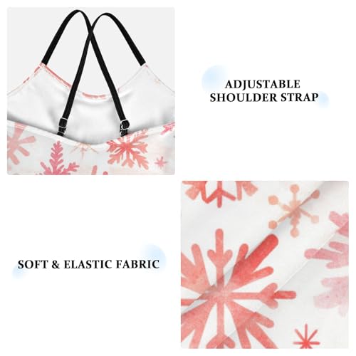 KLL Merry Christmas Snowflake Red Hoho Girl One Piece Swimsuits Summer Swimwear Adjustable Strap Quick Dry3