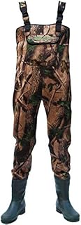Allcock Fishing Chest Waders PVC Neoprene Camouflage Green Ideal for Fly Coarse Fishing and Hunting - Size UK 8