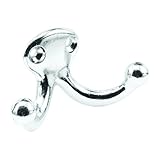 Double crochets Prime Line Mp10553 Armoire double Cintre, EN FONTE D\'ALUMINIUM, plaqué nickel poli, double crochets, Lot de 2