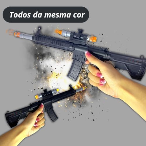 Europio - Arma De Brinquedo Som E Luz Led Movimento Fuzil M4 Arminha