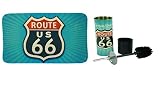 unbekannt 2teilige Badgarnitur Route 66 Badematte mit WC-Bürste