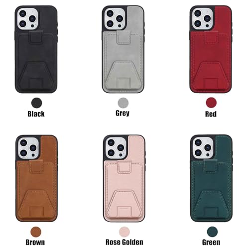 Funda iPhone 17 Air magnética anticaída gris con soporte de cuero 8