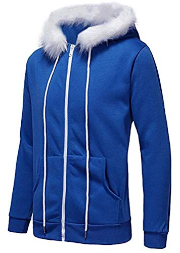 Dahee Leisure Fashion Blue Cool Hoodies for Men Hot Game Cosplay Costume Sweatshirt Sweater Halloween Christmas (X-Large, Navy Blue)