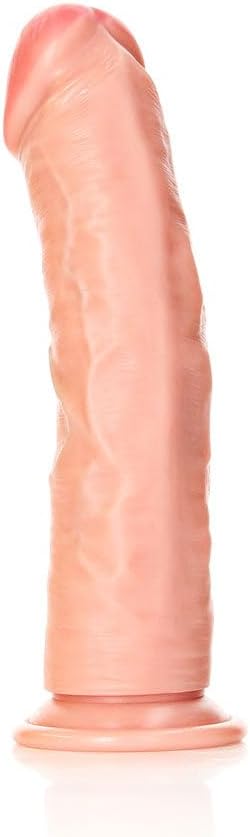 RealRock 9in Curved Dildo WSuction Beige REA119FLE