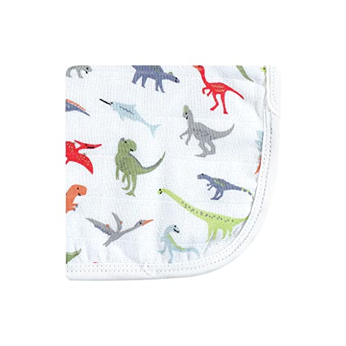 Image of Hudson Baby Unisex Baby Cotton Muslin Washcloths, Dino, 10x10 in
