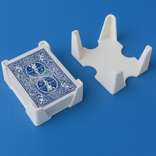 Playing Card Deck Holder, 3D Printed, Fits Standard 2.5 x 3.5 inch Poker Cards, Black and White (White, Single Deck)