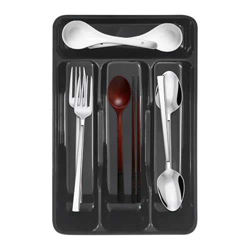 Raypontia Organizador De Cubiertos - Organizador De Utensilios De Cocina - Portacubiertos Compacto Con 4 Compartimentos Para Tenedores Cocina Hogar Casa Apartamento Residencia Estudiantes