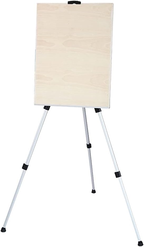 HBJWOV Silver Outdoors Aluminium Alloy Folding Painting Easel Frame Adjustable Tripod Display Shelf and Carry Bag