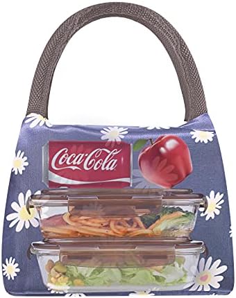 OWill Small Lunch Bag for Women, Insulated Leak-Proof Lunch Bag, Little Daisy Lunch Box for Girls, Men, Children & Adult Picnic/Work/School Lunch Bag