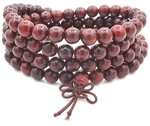 HDmirrorR 108 Natural Sandalwood Beads Necklace/Bracelet Chain Ro...