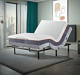 Irvine Home Collection Queen Adjustable Bed Base with 10 Inch Gel Memory Foam Mattress - Dual Massage - USB Ports - Zero Gravity - Underbed Light - Wireless Remote - Zero Clearance