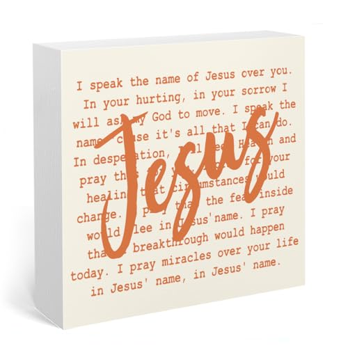 Fall Leaves Decor Inspirational Religious Christian Gifts for Women Fall Decorations for Home Thanksgiving Halloween Housewarming New Home Gifts for Women Men Friend Jesus Desk Sign