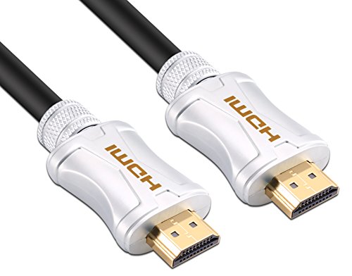 kpa-Tech Cable HDMI 10m Silver Apoyo HD 2.0,4K,3D,Full HD,1080p,2160p,3D,ARC,18gbps,Compatible con televisores,Xbox 360,PS3,PS4,Apple TV,Receptor de Ordenador,BLU Ray,Roku Compatible