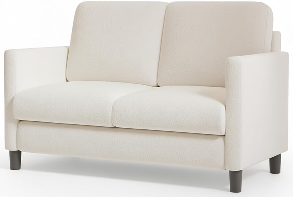 Welzona Canapé 2 Places 130 cm beige en bois massif