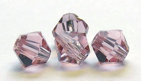 4mm French Rose, Czech MC Rondell Bead (Bicone, Diamond Shape), 2.5 Gross = 360 Pieces