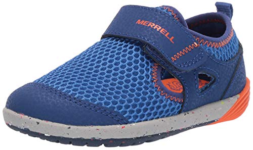 Merrell Boy's Bare Steps H20 Shoe, blue/orange, 090 Medium US Toddler