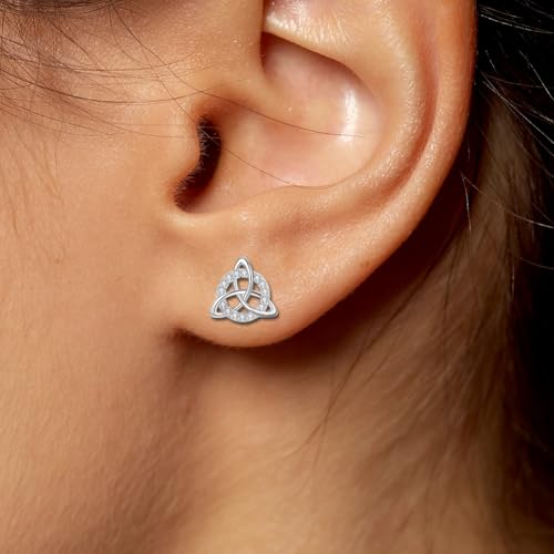 18K Gold Plated Sterling Silver Heart Stud Earrings for Women, Heart Earrings Hypoallergenic Jewelry(Heart/Star)3