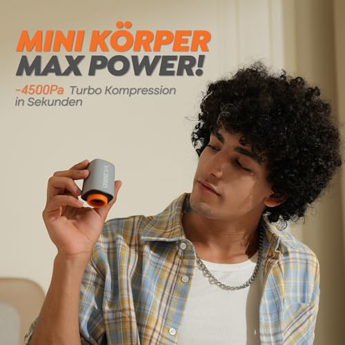 Vacbird Vakuumbeutel für Kleidung mit Kabellose Vakuumpumpe, 25 Stück (10x 40x54cm, 10x 47x64cm, 5x 54x74cm), Platzsparend Vakuumierbeutel für Kleidung – Speziell für Reisen und Kofferorganisation