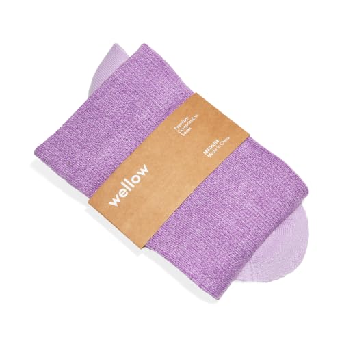 Image of Wellow Knee High Compression Socks for Men & Women, 18-25 mmHg, Bamboo Viscose, Swelling Relief