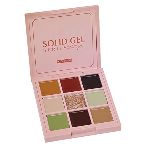 Palette de vernis à ongles en gel solide 9 couleurs portable avec pinceau crème de manucure