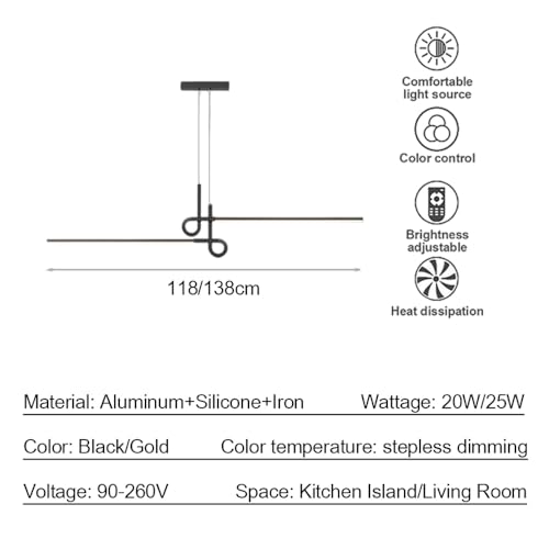 Éclairage design pour table à manger : suspension longue de qualité premium