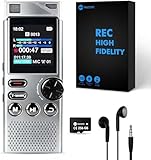264GB High Capacity Digital Voice Recorder - WUCOTC Voice Activated Recorder for Lectures Meetings, Up to 18000 Hours Recording with Playback, MP3 Player, Password Protection, Variable Speed, Black