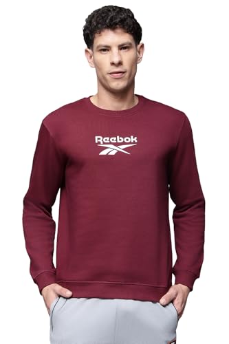 Image of Reebok Men's Classic Crew Sweatshirt - Cozy Fleece Pullover, No Hoodie Design