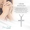 True Faith Jewelry Sterling Silver Plain Cross Pendant Necklace with Our Father Prayer on Back Religious Jewelry, 1 1/2 Inch #1