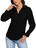 Coupe Slim Fit : Ce haut à boutons femme possède une coupe droite et précise avec un col rabattu classique. Conçu comme un shirt femme au design Slim Fit, il suit les lignes du corps grâce à sa coupe cintrée. Les manches longues et la structure boutonnée permettent d'obtenir une tenue soignée et professionnelle, adaptée pour une utilisation quotidienne sans être trop ajustée.