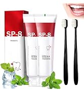 Sp-8 Ultra Whitening Toothpaste, Upgrade - 2PCS Sp8 Probiotic Brightening Toothpaste,Fresh Breath...