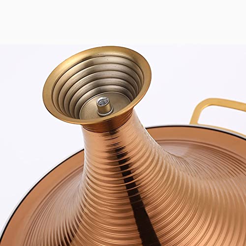 6 Sizes Moroccan Tagine Cooking Pot Tajine Cookware With Cone-Shaped Closed Lid Stew Casserole Slow Cooker For Induction Cooktop Gas Stove,Gold,22Cm #TOP5