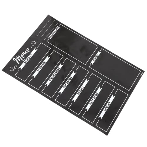Pizarra magnética para menú semanal de nevera con tablero PET negro