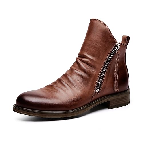 Men's Chelsea Boots Leather Casual Chukka Ankle Boots Classic Elastic Dress Boots For Men Fashionable Autumn And Winter Men's Boots