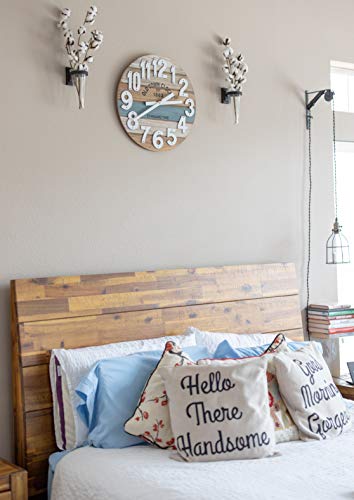 Oldtown Clocks 18" Wooden Multi-Color Maritime Coastal Beach Large Number Wall Clock (Blue, 18 inch) - Image 4