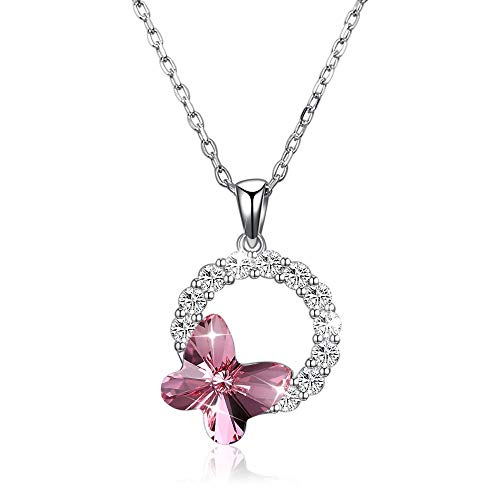 Collier cristaux papillon en pendentif, le cadeau de bijoux de mode idéal pour femme