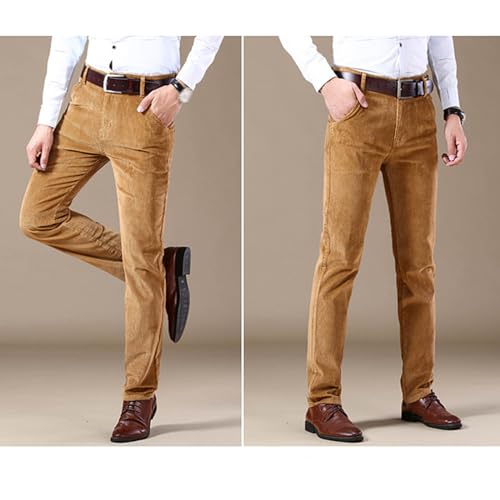 Men's Classic-Fit Corduroy Pant Cotton Flat Front Relaxed Straight Fit Stretch Fall Winter Casual Chino Trouser4