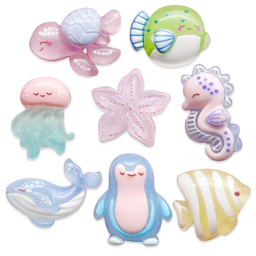 8 imanes decorativos pequeños de animales marinos para nevera