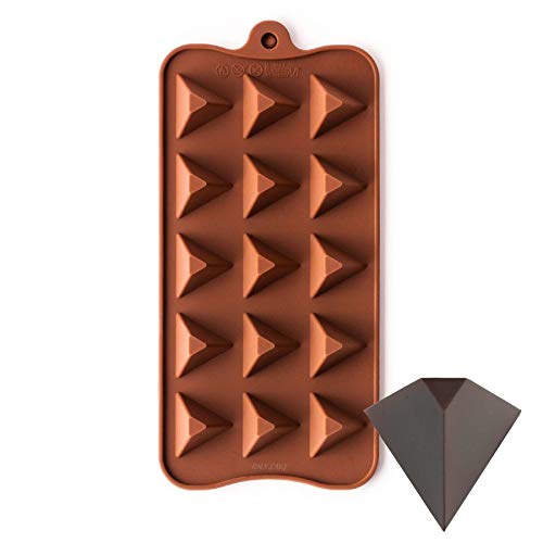 NY Cake Pyramid Shape Silicone Chocolate Mold, 15 Cavities