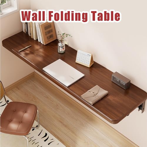 Bureau mural pliable bois invisible pour petits espaces et télétravail - 8