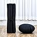 Leewadee Meditation Cushion Set – 1 Round Zafu Meditation Pillow and 1 Square Roll-Up Zabuton Meditation Mat, Pillows Bundle Filled with Kapok, Black