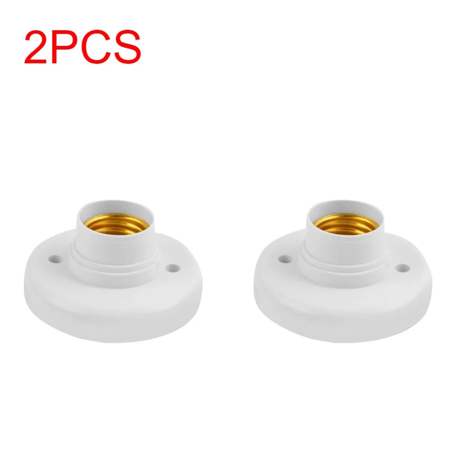 Runde Lampenfassungen mit Schraubsockel, E27 Schraube Glühbirne Sockel Halter Adapter Basis Weiß Decke Licht Befestigung Pack Von 1-20 220V(2pcs)