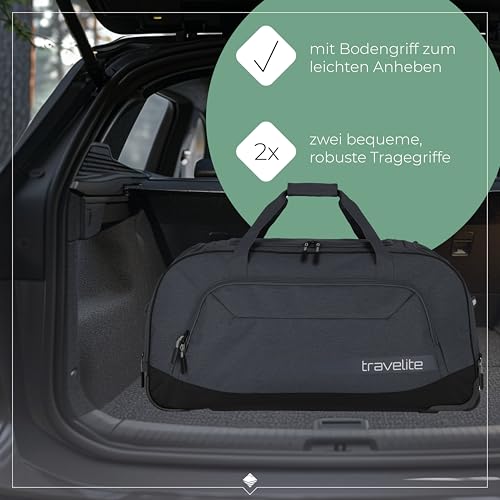 Travelite Reisetasche mit Rollen groß, XL, Kick Off, praktische Trolley Reisetasche mit Rollen für Urlaub und Sport, 77 cm, 120 Liter