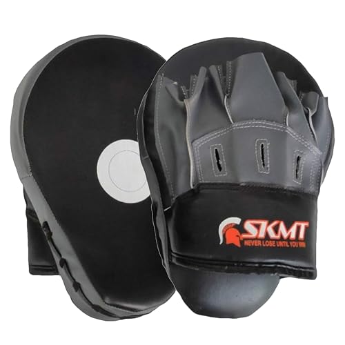 Image of SKMT Never Lose Until You Win Leather Boxing Punching Pad Focus Pad Black