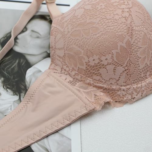 Soutien-gorge en dentelle imprimé noir pour femme avec maintien élastique bonnet 46DD - 2